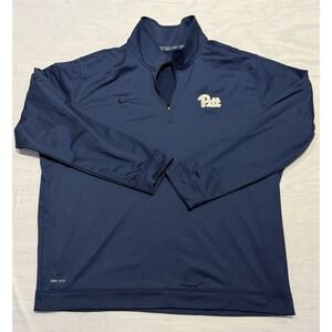 Nike Dri-Fit Pitt Panthers Pullover Mens 3 XL Blue Long Sleeve 1/4 Zip